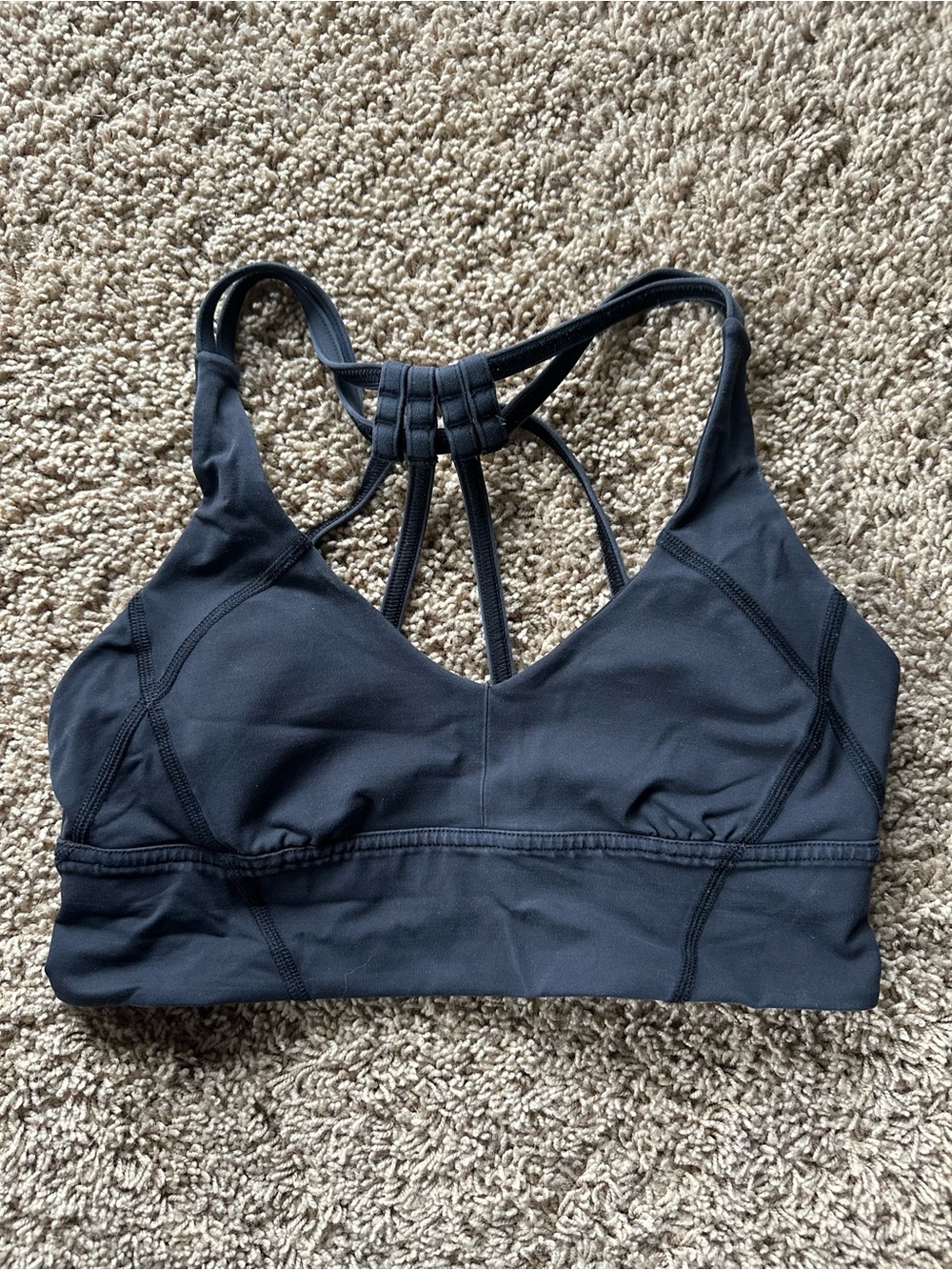 lululemon athletica Black Strappy Back Sports Bra